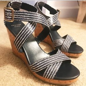 Blue and white Cole Haan wedges
